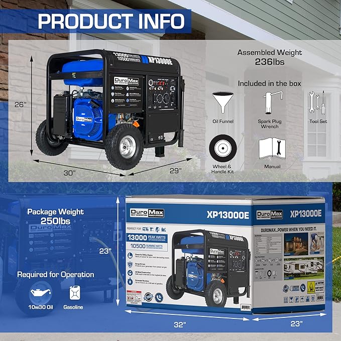 DuroMax XP13000E Gas Powered Portable Generator_02